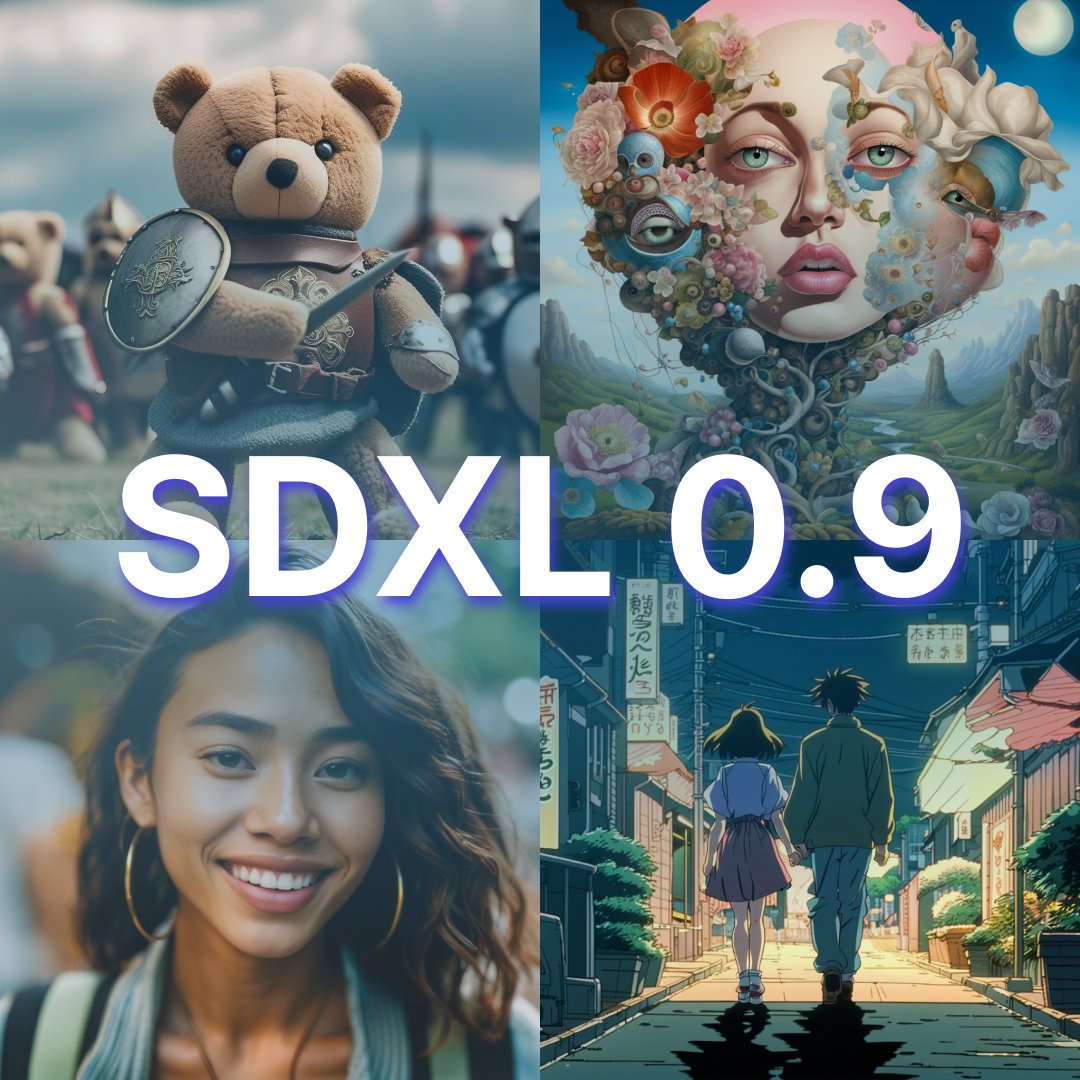 稳定AI发布了最新版本的稳定扩散XL 0.9(SDXL 0.9)。