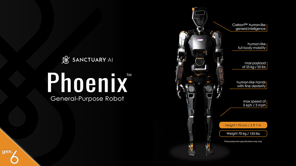 SanctuaryAI：Phoenix全新第6代人形通用机器人来了