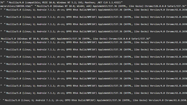 蓝点网近期发现的部分恶意UA 含小米9、OPPO R9SK、MSIE系列等